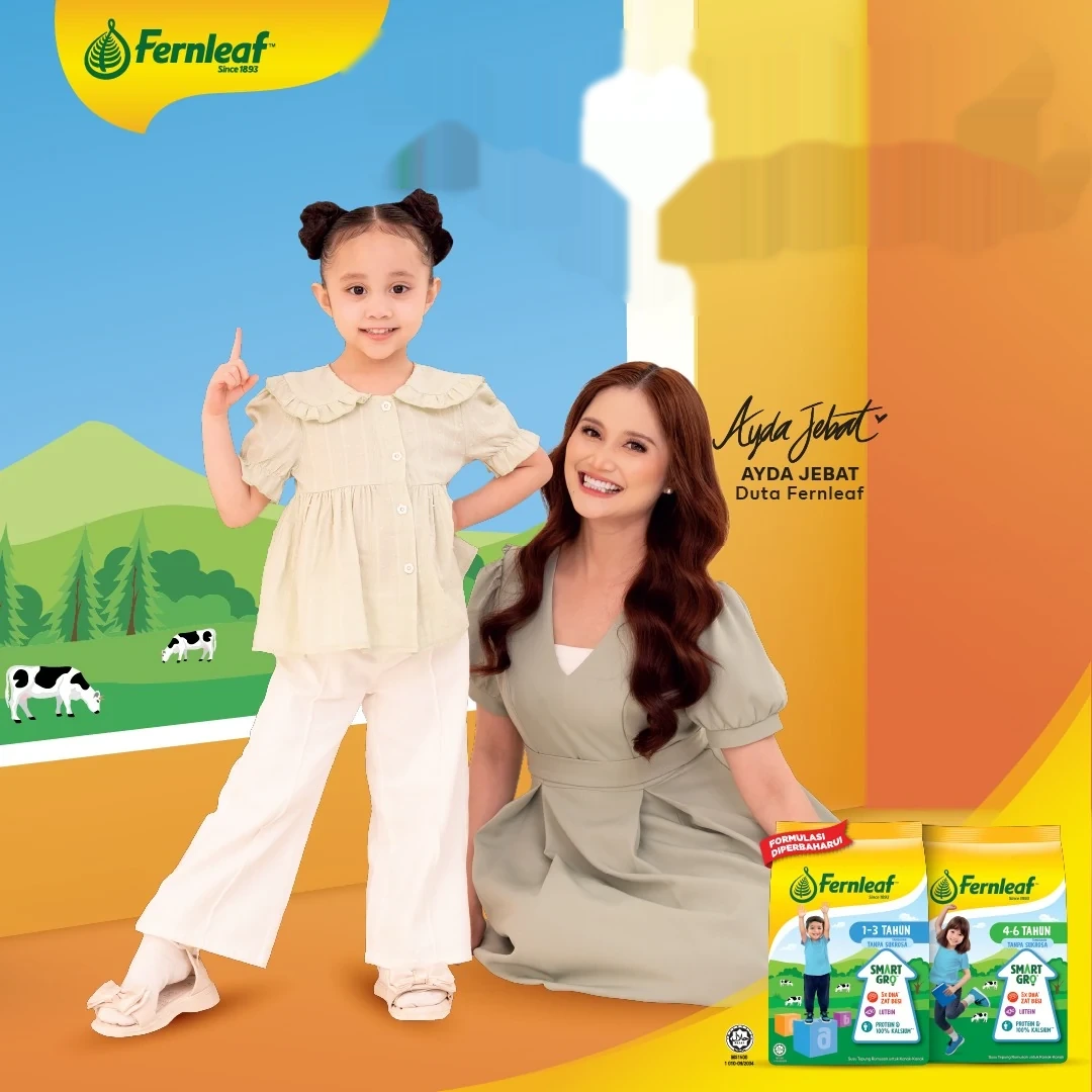 Ayda Jebat with a young child and Fernleaf SMARTGRO 1–3 years and 4–6 years packs